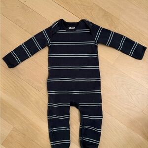 Molo Midnight Blue Striped Footie